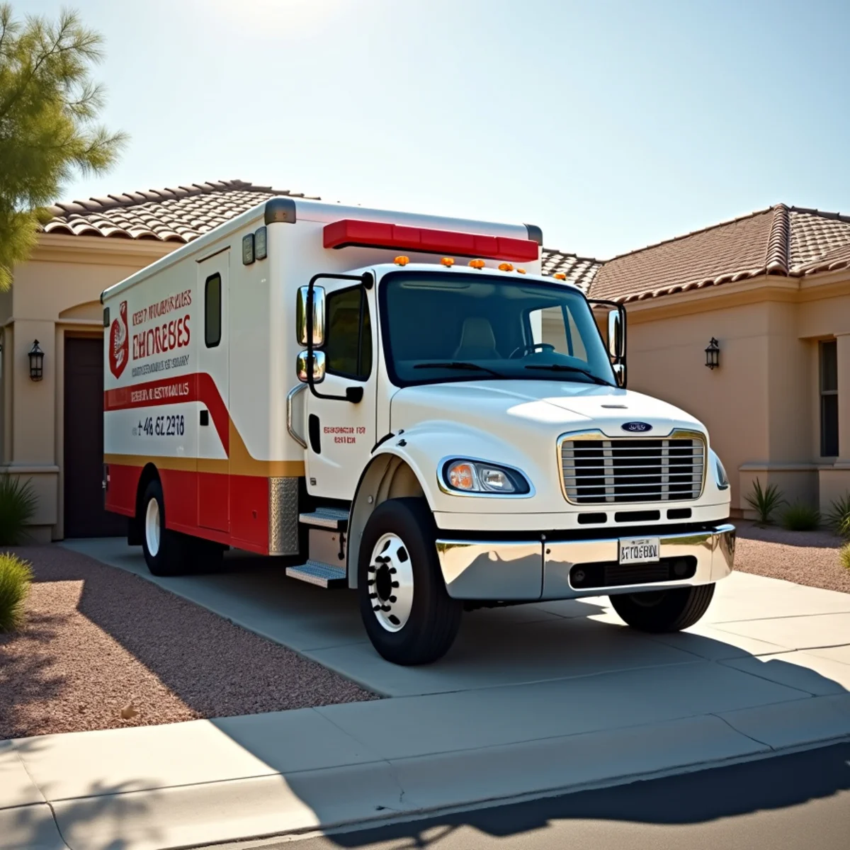 Emergency restoration vehicle staged at Blue Diamond home