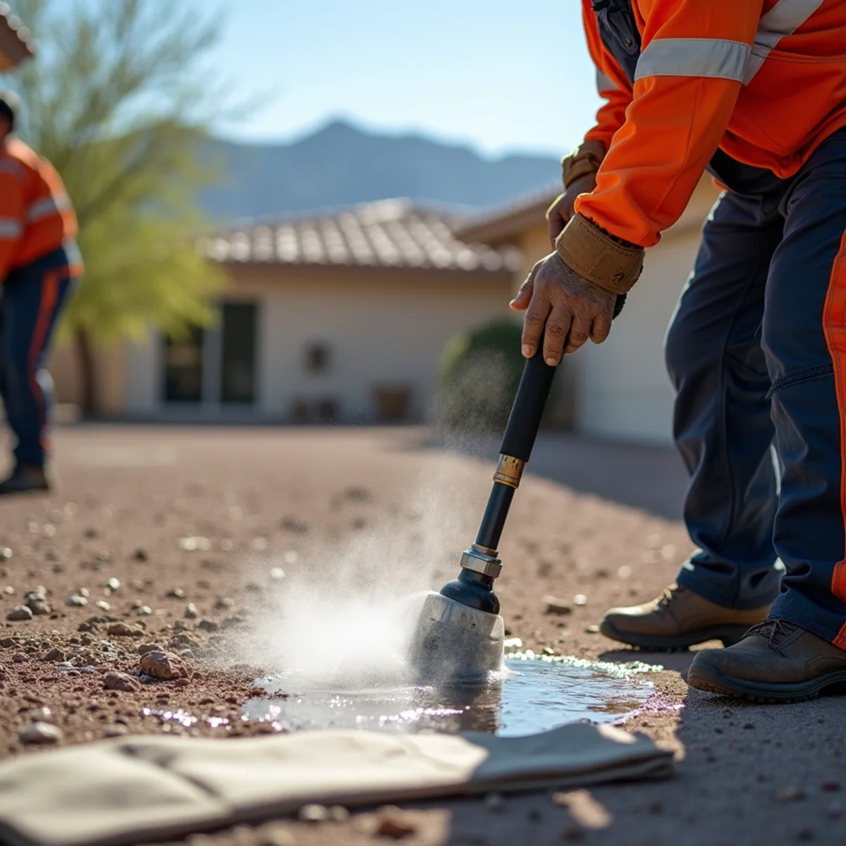 Equipment operation during burst pipe water damage cleanup