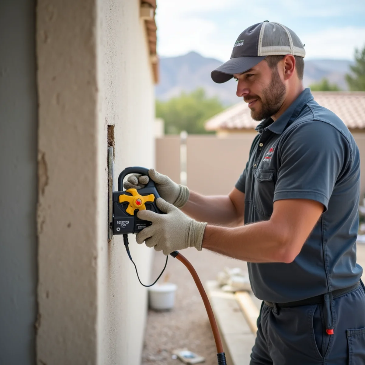 Equipment operation during drywall repair after water damage