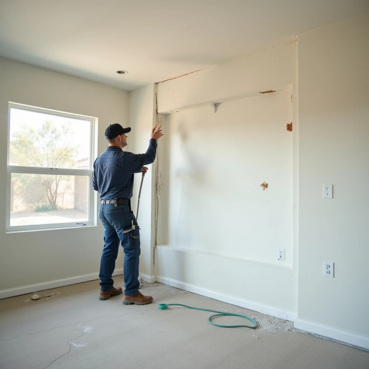 Restored interior following drywall repair after water damage