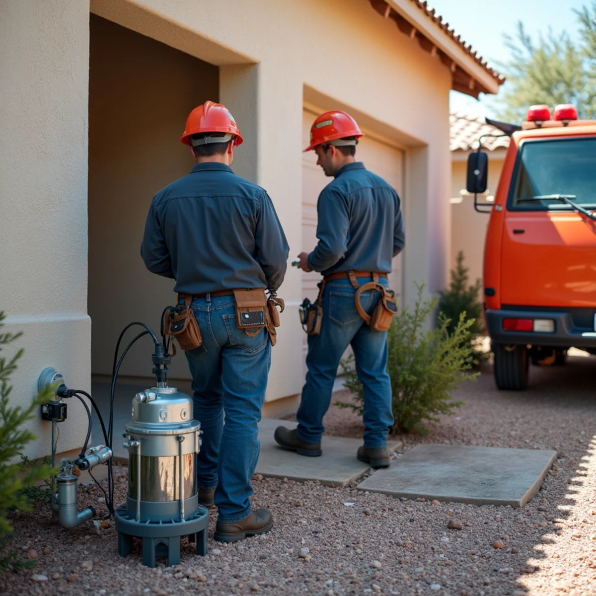 Heavy-duty extraction pump removing deep water from flooded interior room across Las Vegas