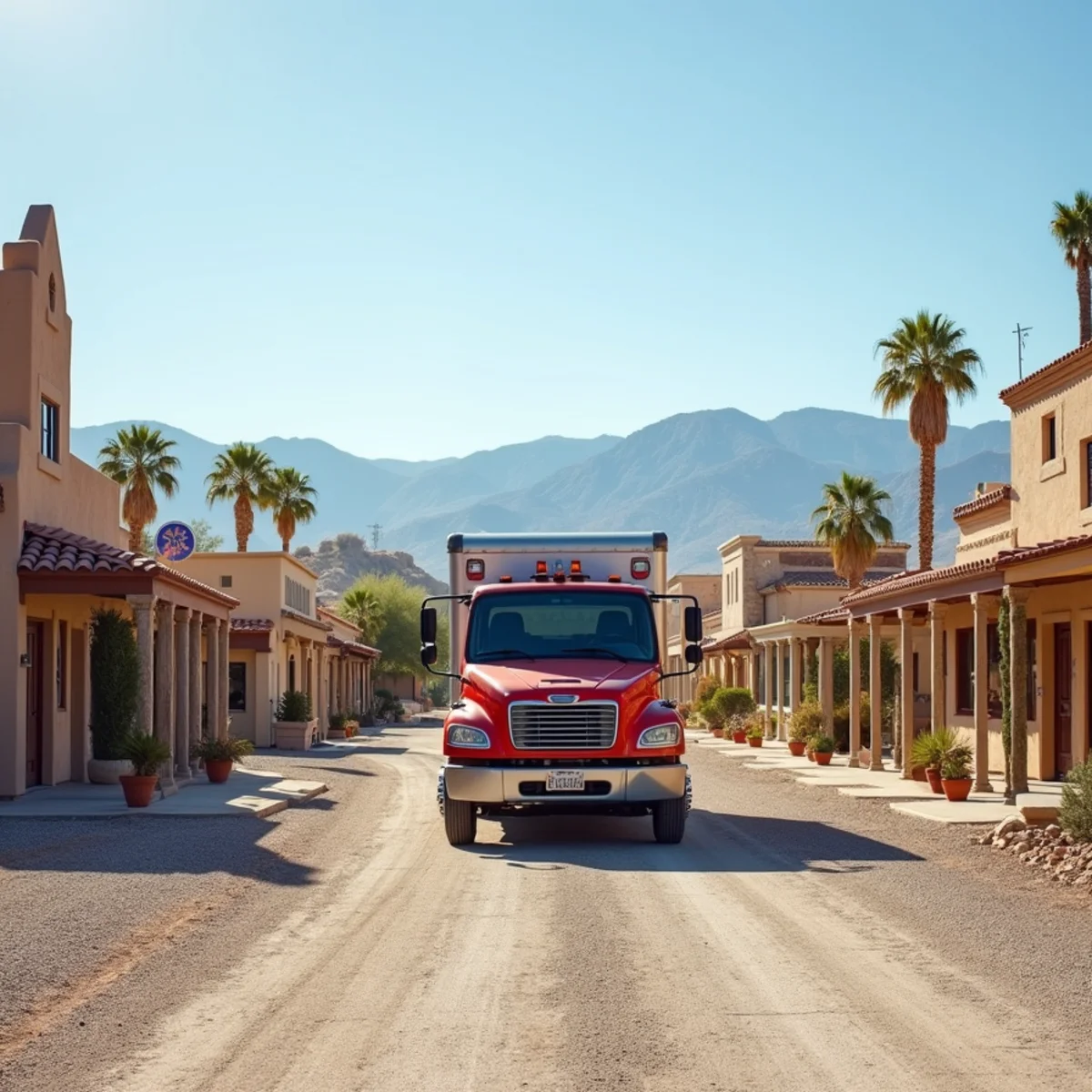 Commercial restoration truck dispatched to rural Goodsprings Nevada community