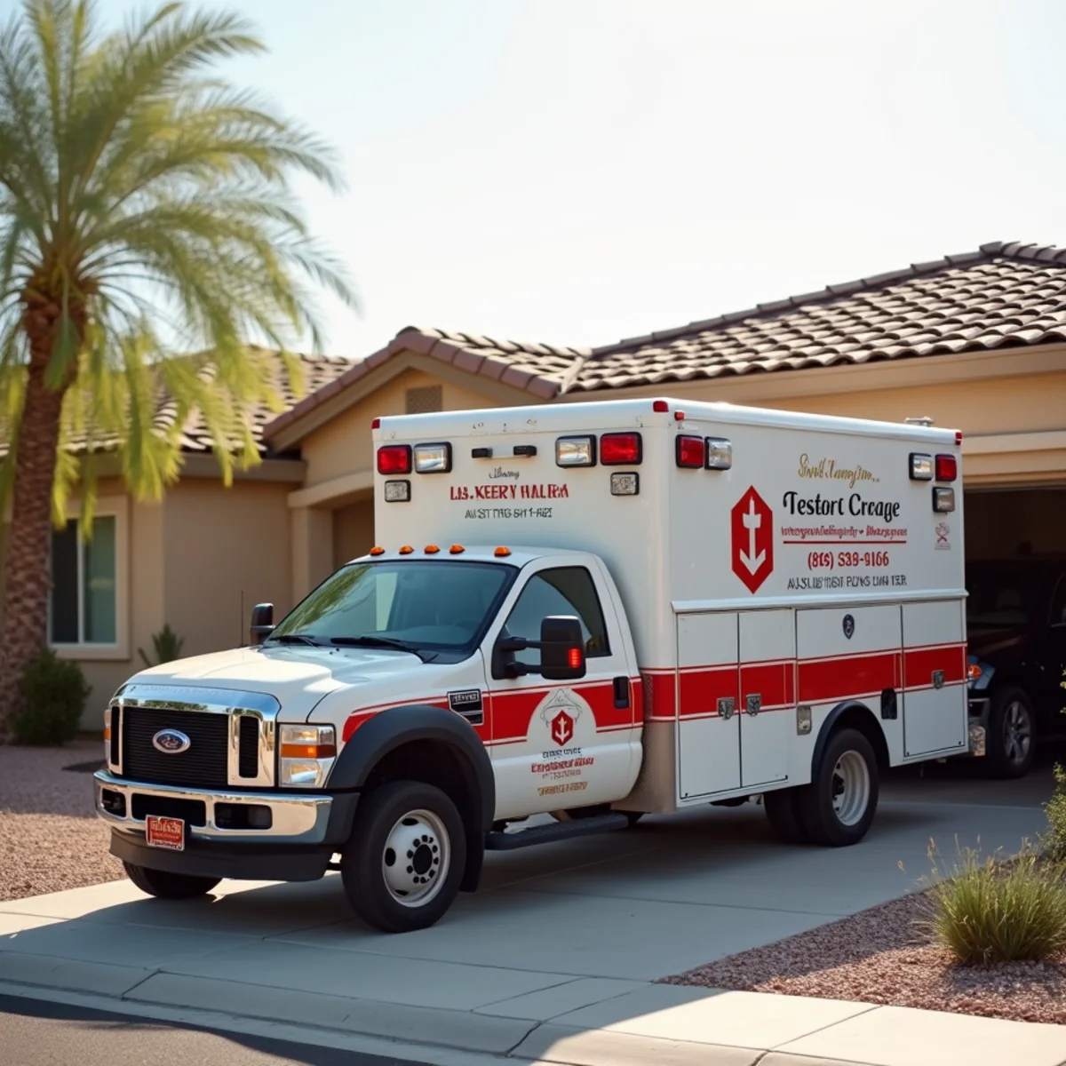 Emergency restoration vehicle staged at Pahrump home