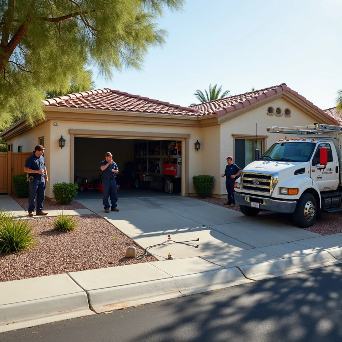 Flood containment barrier deployed at Whitney Nevada home following desert rainstorm